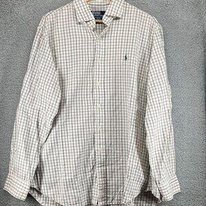 Ralph Lauren Polo Regent Classic Fit Checkered Button Down Shirt Men's sz XL
